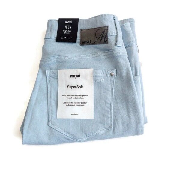 Mavi TESS High Rise Skinny Denim Jeans Womens 27 X 27 Pants Powder Blue Sample - Picture 8 of 8